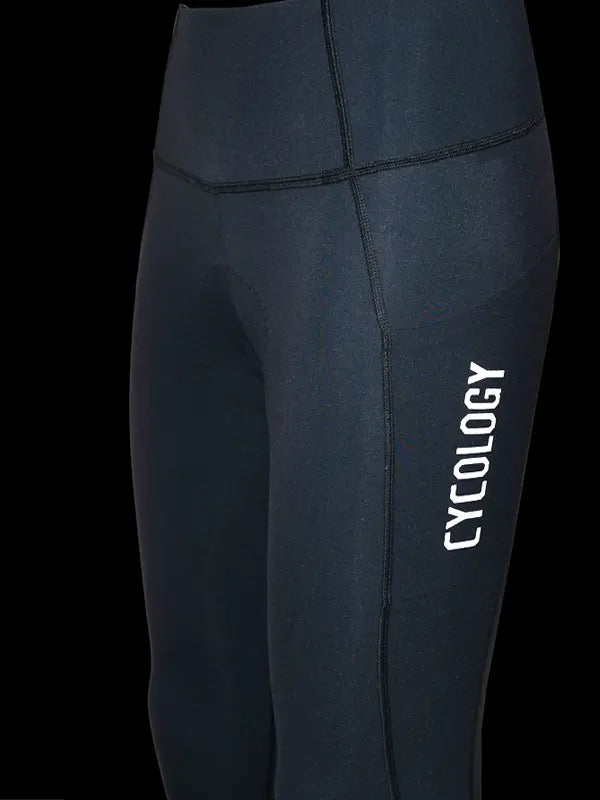 Cycology Women's Summer Black Cycling Tights  reflective Elements | Cycology AUS